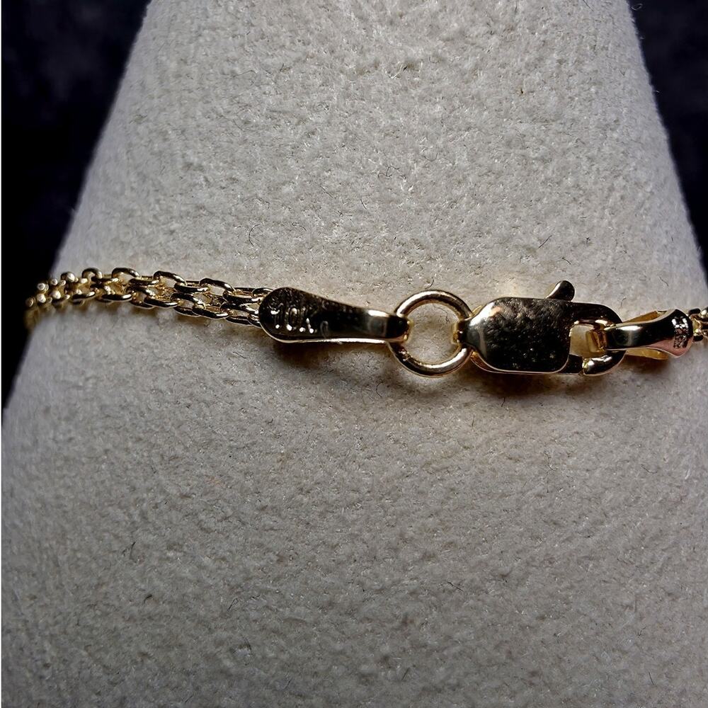 Solid 10k Yellow Gold 1.6mm Bizmark Dainty Bracelet 7.5 Inches - Picture 7 of 10
